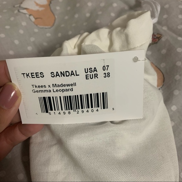 New Tkees x Madewell Gemma leather leopard print sandals Size 7 - Picture 5 of 8